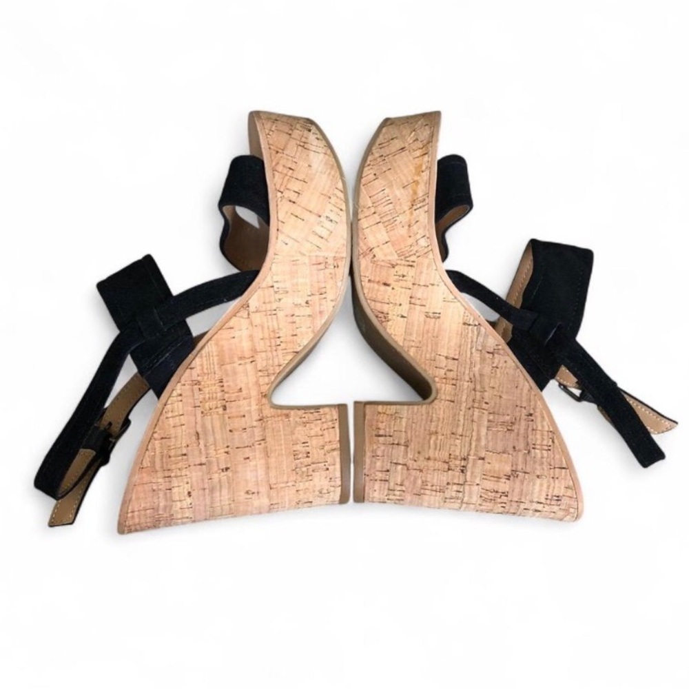 NWT Dulce Vita Rachel Black Suede Cork Platform Sandals Size 7 - Picture 6 of 12